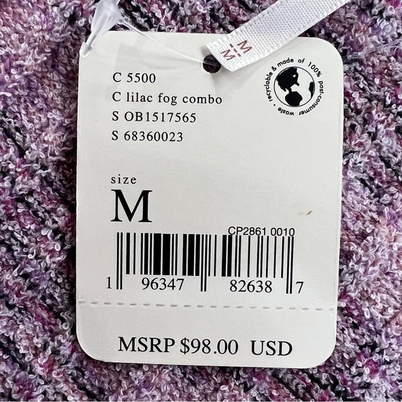 NWT $98 Free People Sweater Medium Brooke Wrap Crop Top Lilac Fog Combo Women's - Picture 12 of 16